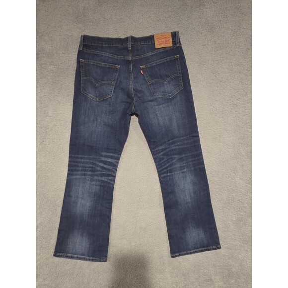 Levis 527 Jeans Mens 36x29 Blue Slim Bootcut Stretch Dark Wash Western Rodeo - Picture 6 of 9